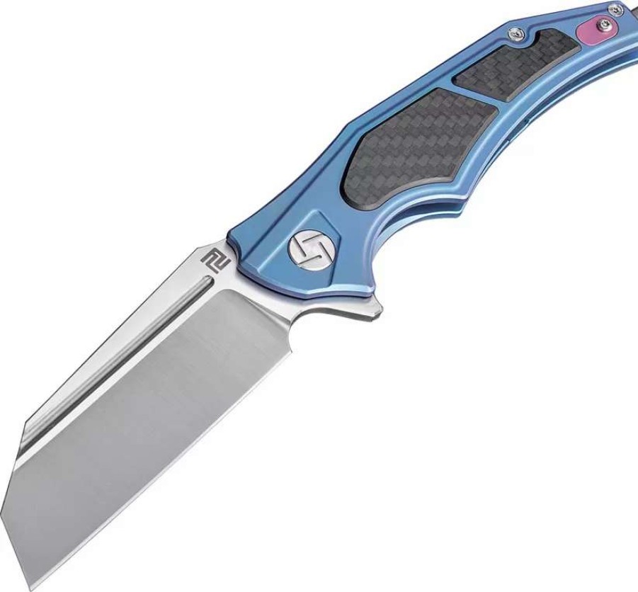 Pocket Knives * | Atz1813Gbum Artisan Apache Framelock Pocket Knife Blue M390