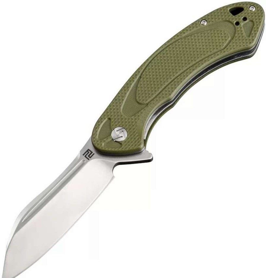 Pocket Knives * | Atz1818Pgnf Artisan Immortal Linerlock Pocket Knife Green D2