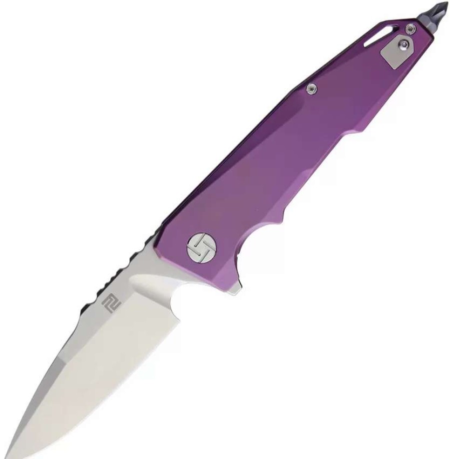 Pocket Knives * | Atz1706Gre Artisan Predator Framelock Pocket Knife Purple