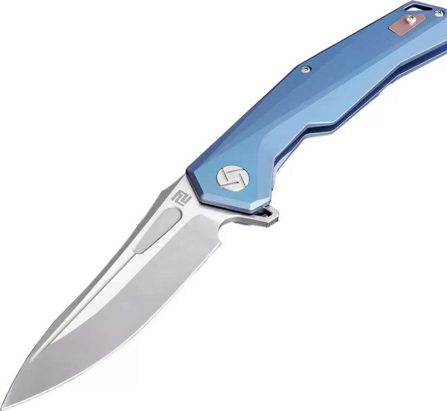 Pocket Knives * | Atz1808Gbum Artisan Zumwalt Framelock Pocket Knife Blue M390