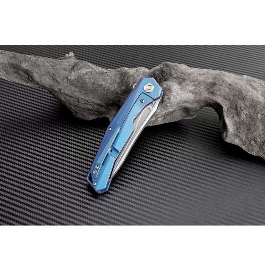 Pocket Knives * | Atz1808Gbum Artisan Zumwalt Framelock Pocket Knife Blue M390