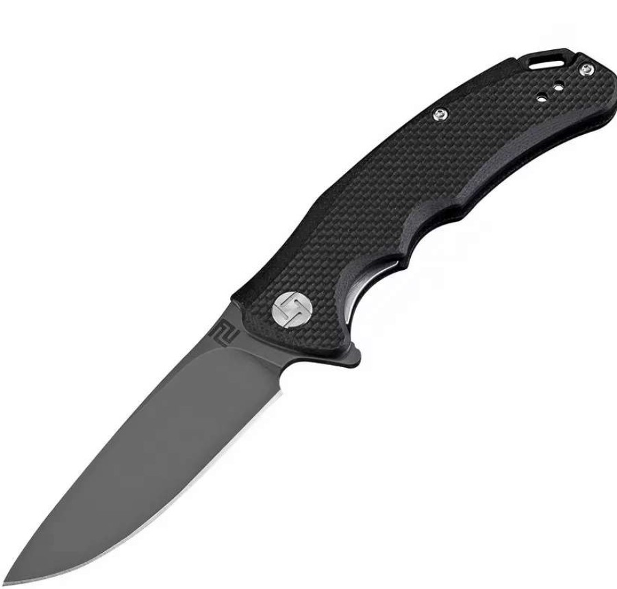 Pocket Knives * | Atz1702Psbbk Artisan Small Tradition Linerlock Pocket Knife D2 Black