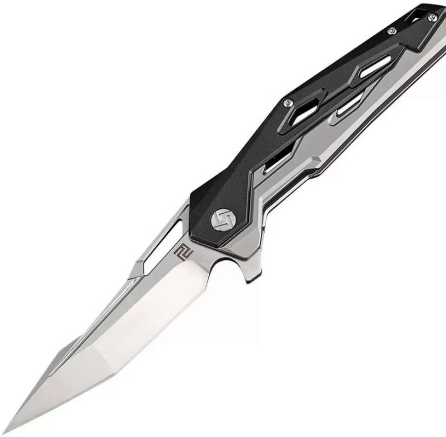 Pocket Knives * | Atz1812Gbkm Artisan Interceptor Linerlock Pocket Knife Black M390