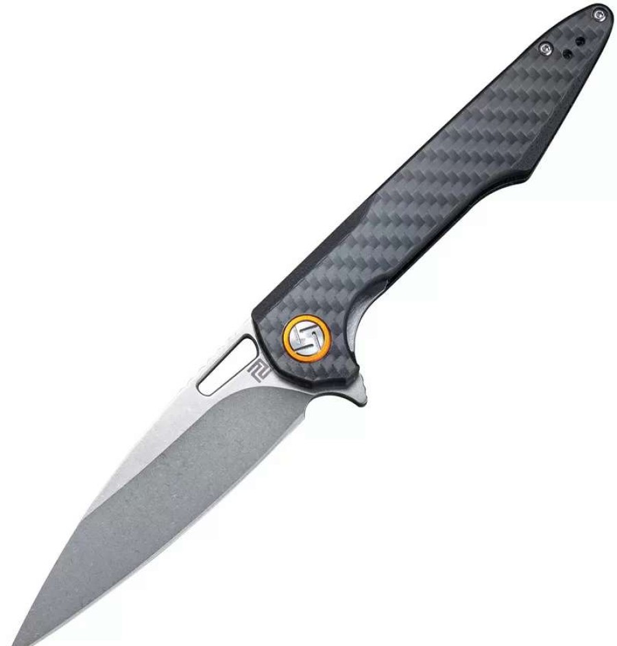 Pocket Knives * | Atz1821Pscf Artisan Small Archaeo Linerlock Pocket Knife Carbon Fiber