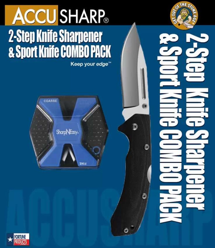 Pocket Knives * | As722C Accusharp Sharpneasy Lockback Pocket Knife Combo