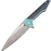 Pocket Knives * | Atz1821Gsdgn Artisan Small Archaeo Framelock Pocket Knife Damascus