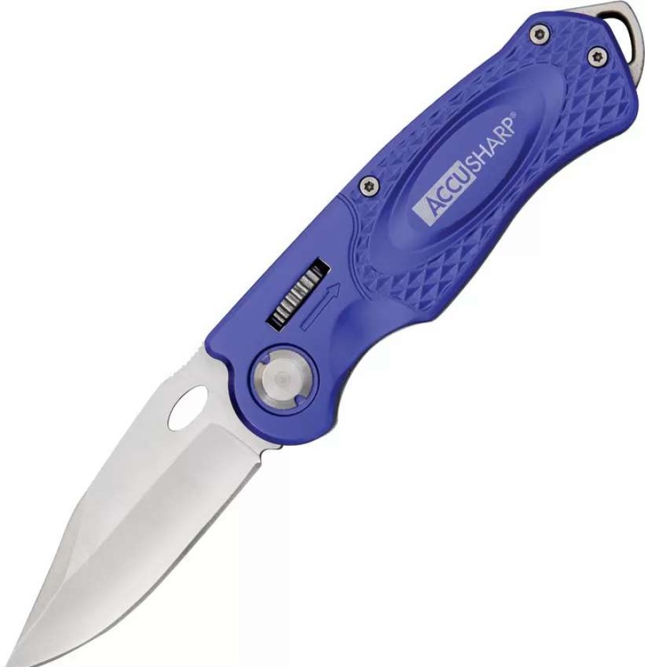 Pocket Knives * | As701C Accusharp Wheel Lock Pocket Knife Blue