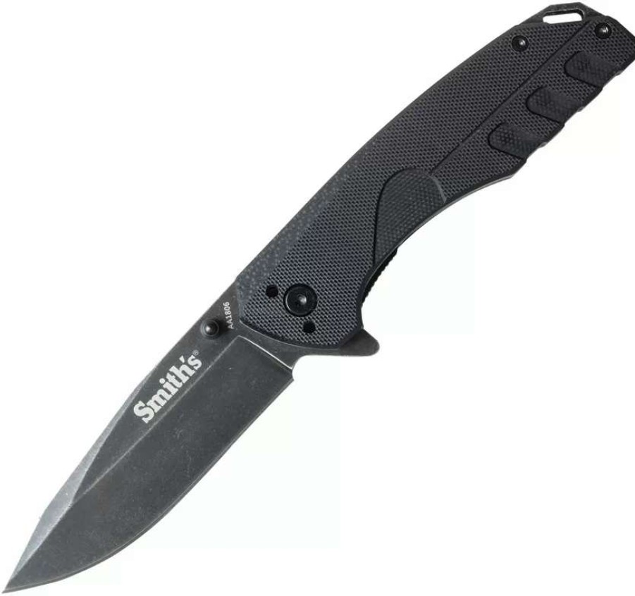 Pocket Knives * | Ac50994 Smith'S Battle Plan Linerlock Pocket Knife Black