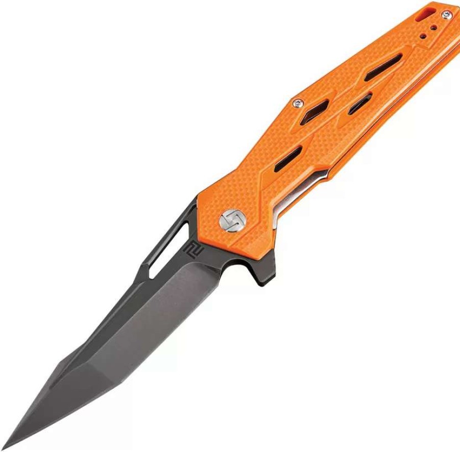 Pocket Knives * | Atz1812Pboe Artisan Interceptor Linerlock Pocket Knife Orange D2