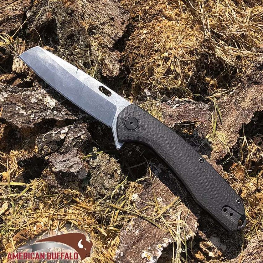 Pocket Knives * | Ab046 Abkt Tac Warthog Linerlock Pocket Knife Black