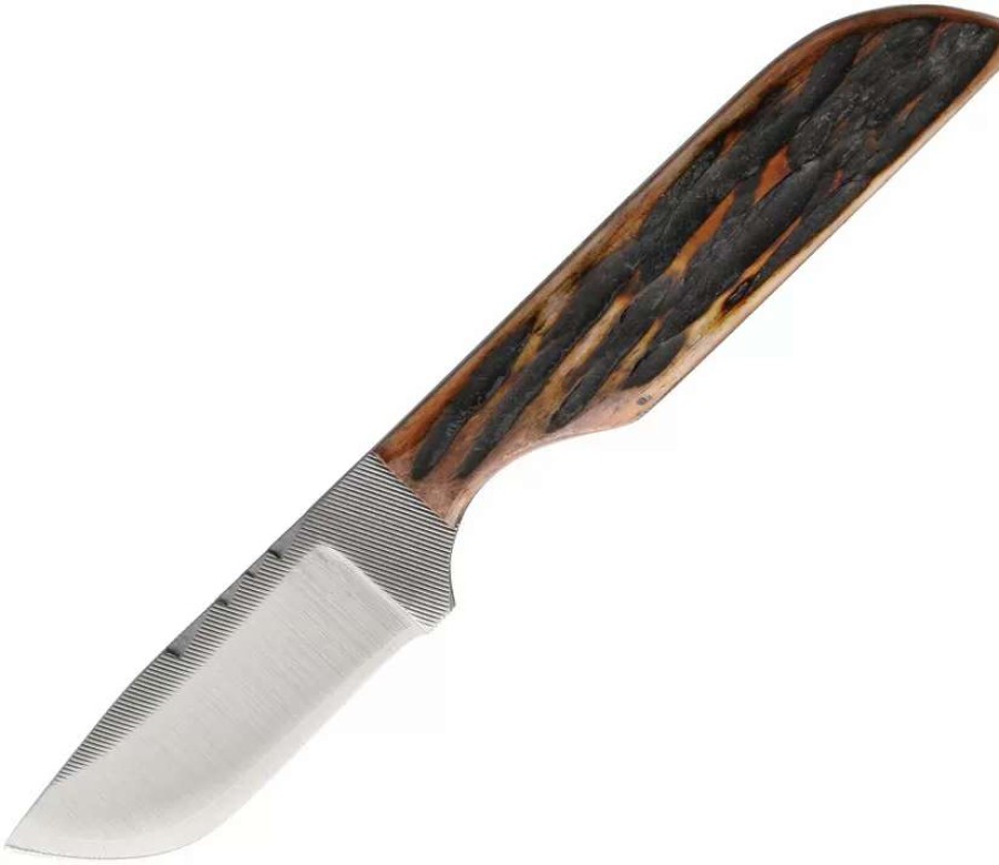 Hunting Knives * | Az81Ajb Anza Fixed Blade Knife Amber Bone