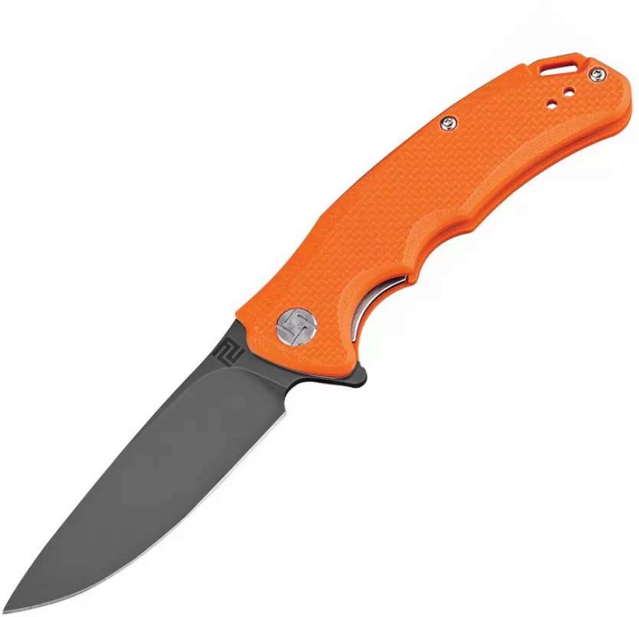 Pocket Knives * | Atz1702Pboe Artisan Tradition Linerlock Pocket Knife D2 Orange