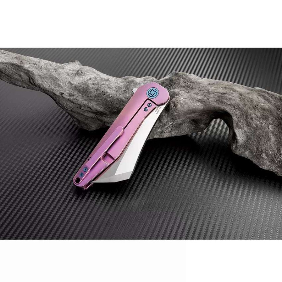 Pocket Knives * | Atz1803Grem Artisan Osprey Framelock Pocket Knife Pink M390