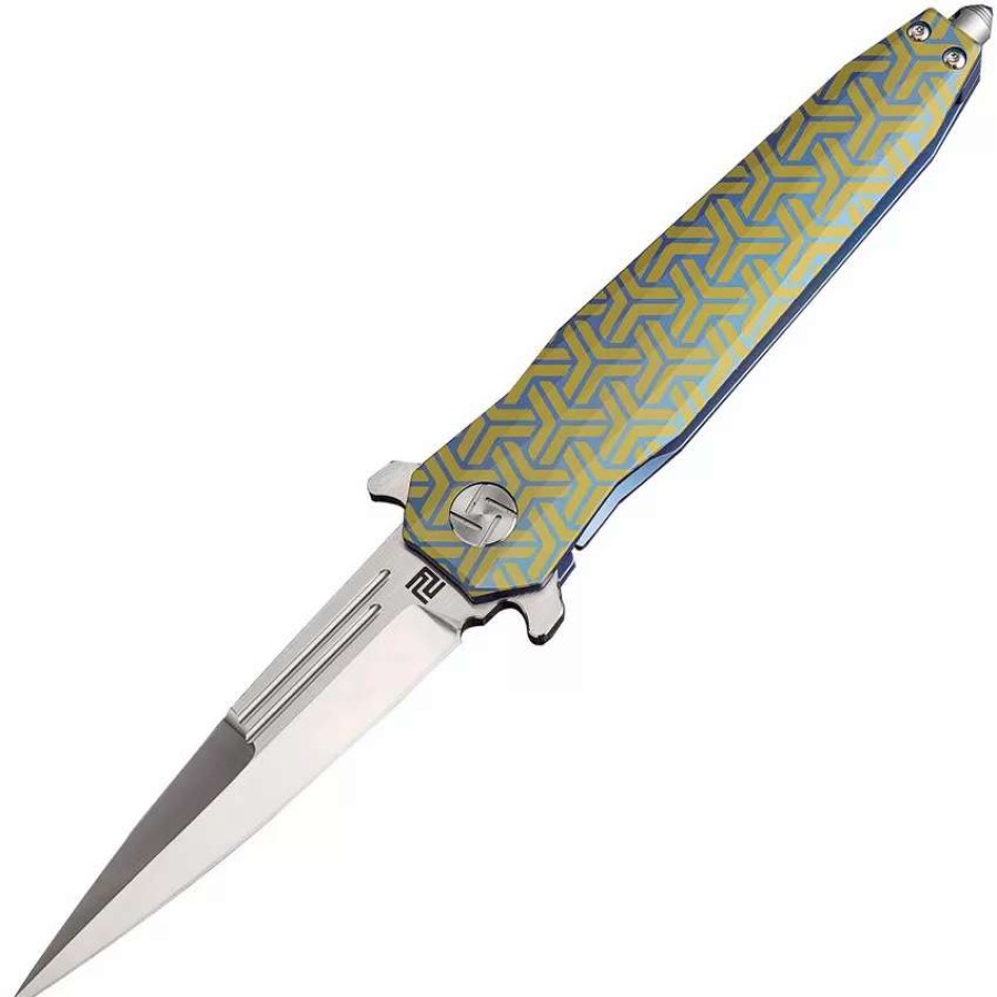 Pocket Knives * | Atz1810Gbu02 Artisan Hornet Framelock Pocket Knife Blue S35Vn