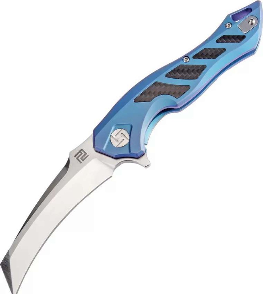 Pocket Knives * | Atz1816Gbus Artisan Eagle Framelock Pocket Knife Blue S35Vn