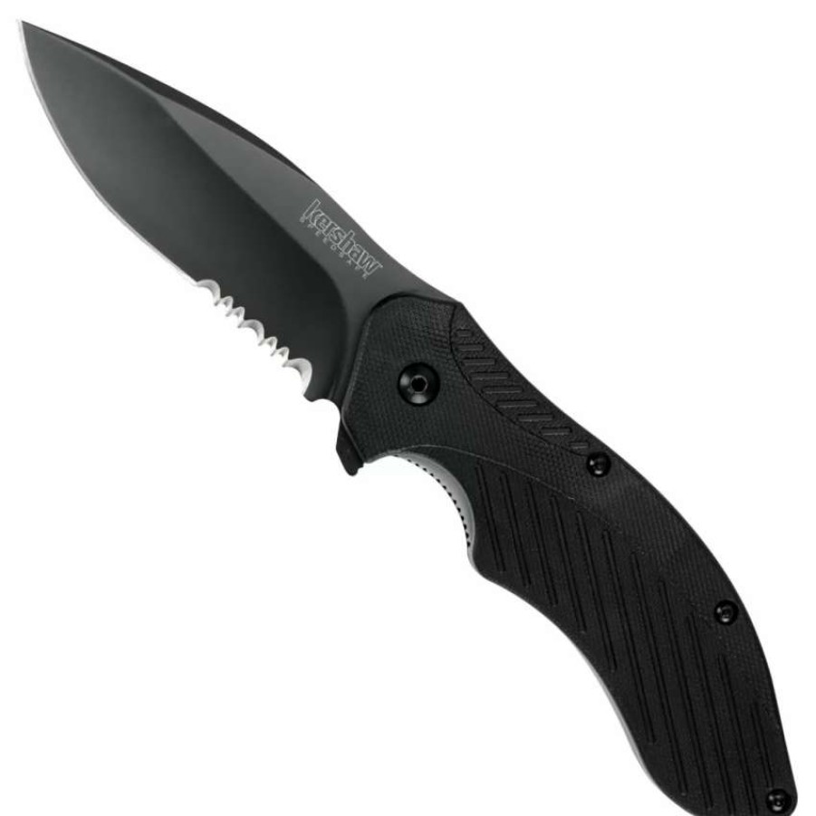 Spring Assisted * | Kershaw Clash Assist Knife, Black Combo Blade, Ks1605Cktst