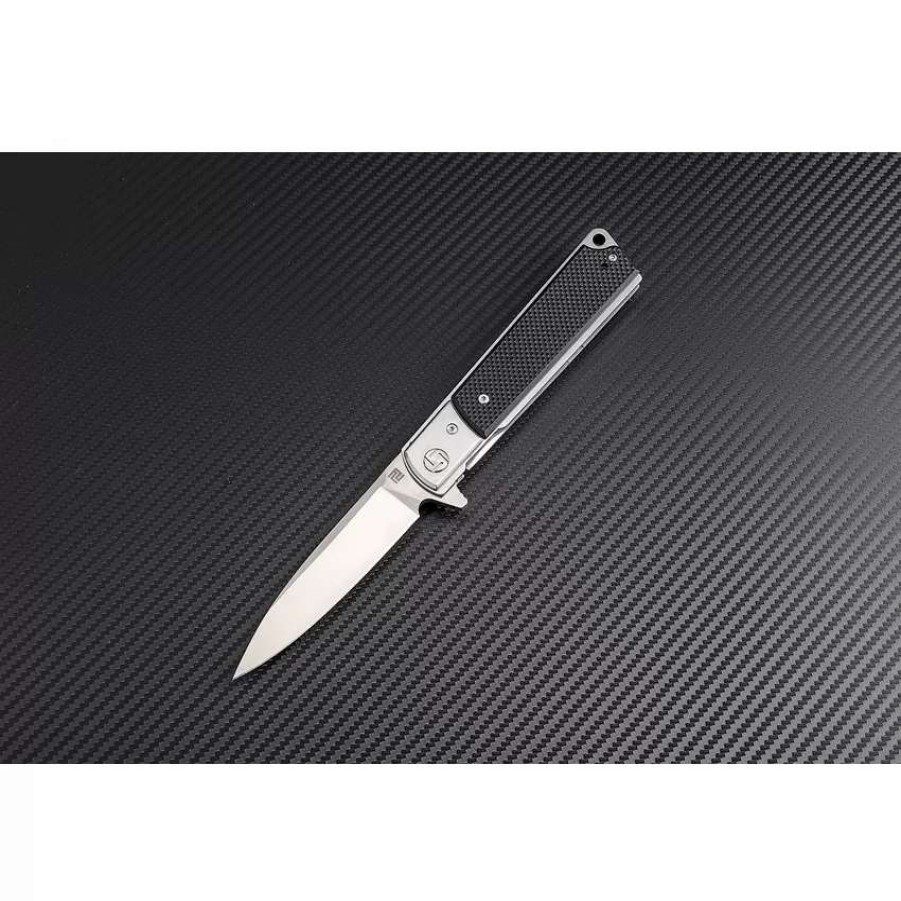 Pocket Knives * | Atz1802Pbkf Artisan Classic Linerlock Pocket Knife Black