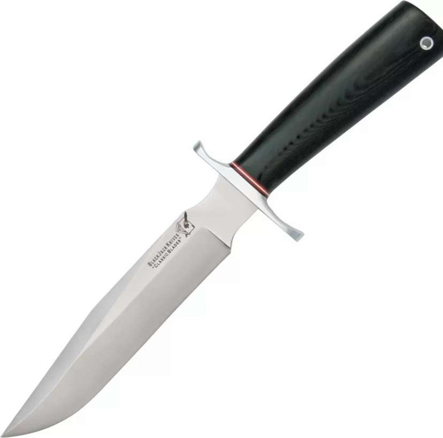 Hunting Knives * | Bcb7Bs Blackjack Classic Blades Model 7 Knife Black Canvas Micarta