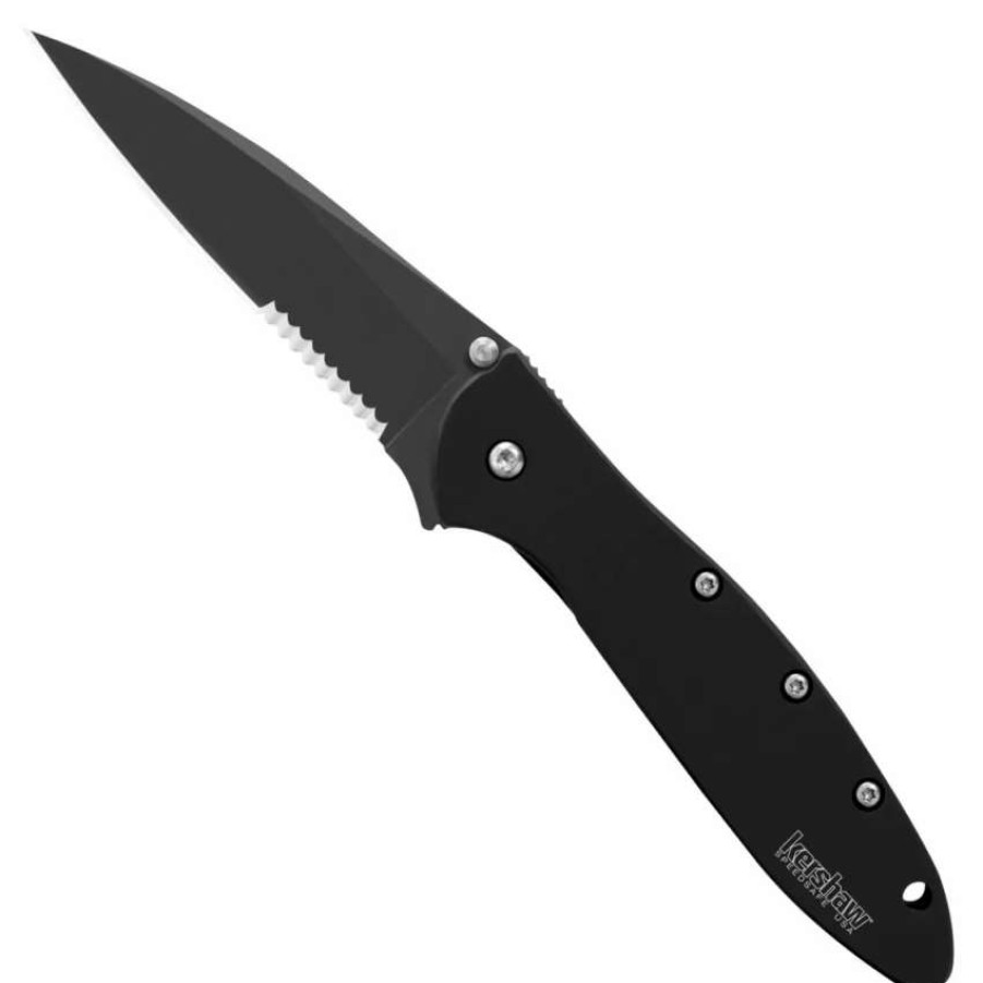 Spring Assisted * | Kershaw Ken Onion Leek Assisted Opener Knife, Black Combo Blade, Ks1660Cktst