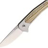 Pocket Knives * | Als1Go Alliance Designs Scout Framelock Pocket Knife Gold