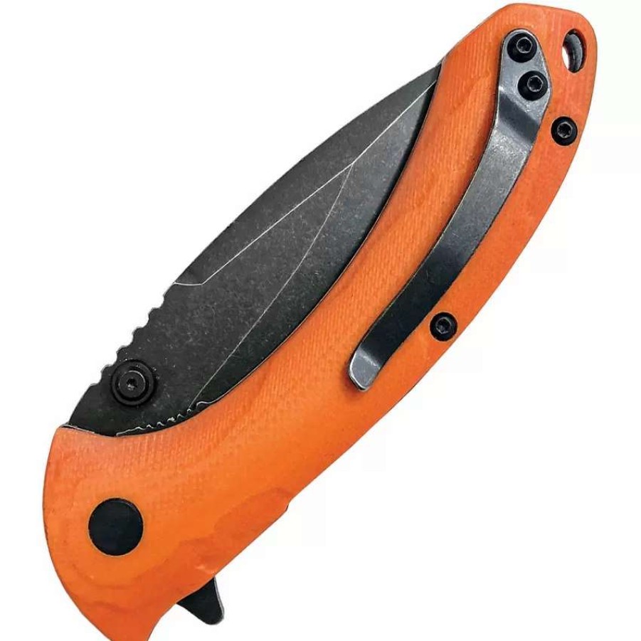 Pocket Knives * | Ab023H Abkt Tac Protector Ii Linerlock Pocket Knife Orange