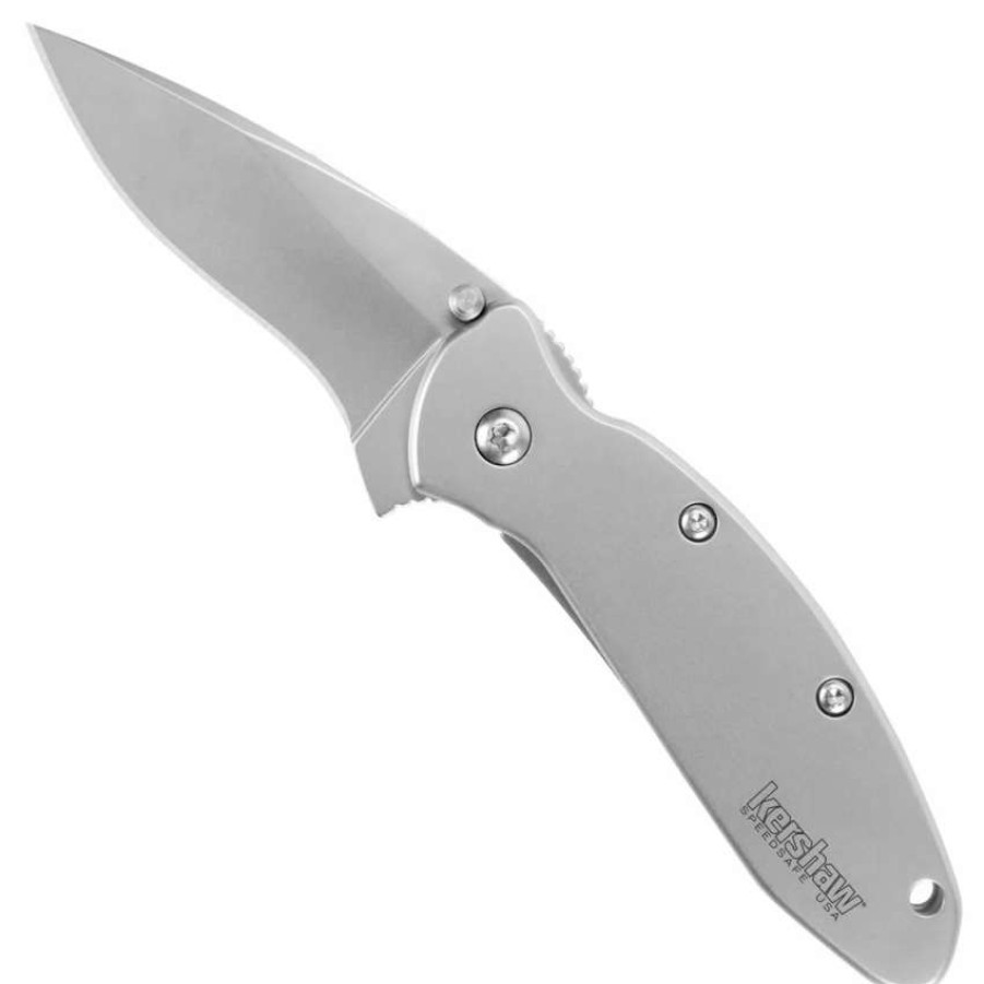 Spring Assisted * | Kershaw Frame Lock Scallion Assist Knife, Plain Blade, Ks1620Fl