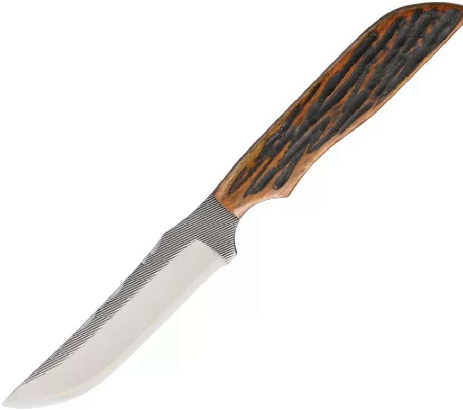 Hunting Knives * | Az711Ajb Anza Fixed Blade Knife Amber Bone