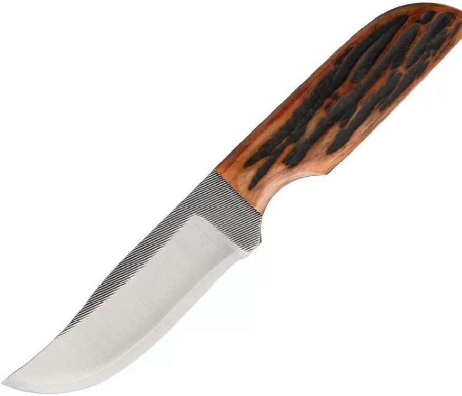 Hunting Knives * | Azlbkajb Anza Fixed Blade Knife Amber Bone