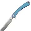 Pocket Knives * | Atz1817Gdbu Artisan Orthodox Framelock Pocket Knife Damascus Blue