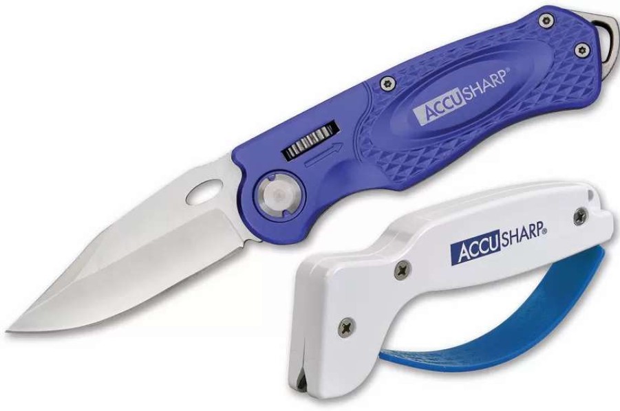 Pocket Knives * | As041C Accusharp Wheel Lock Pocket Knife/Sharpener Combo