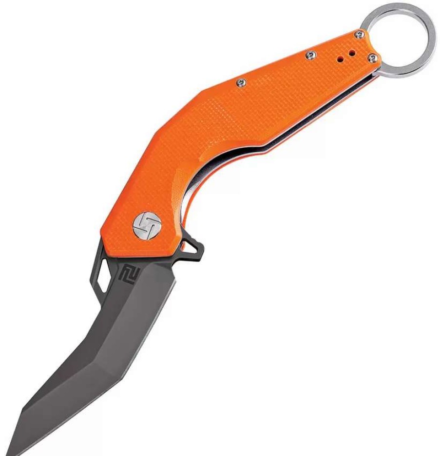 Pocket Knives * | Atz1811Pboef Artisan Cobra Linerlock Pocket Knife D2 Orange