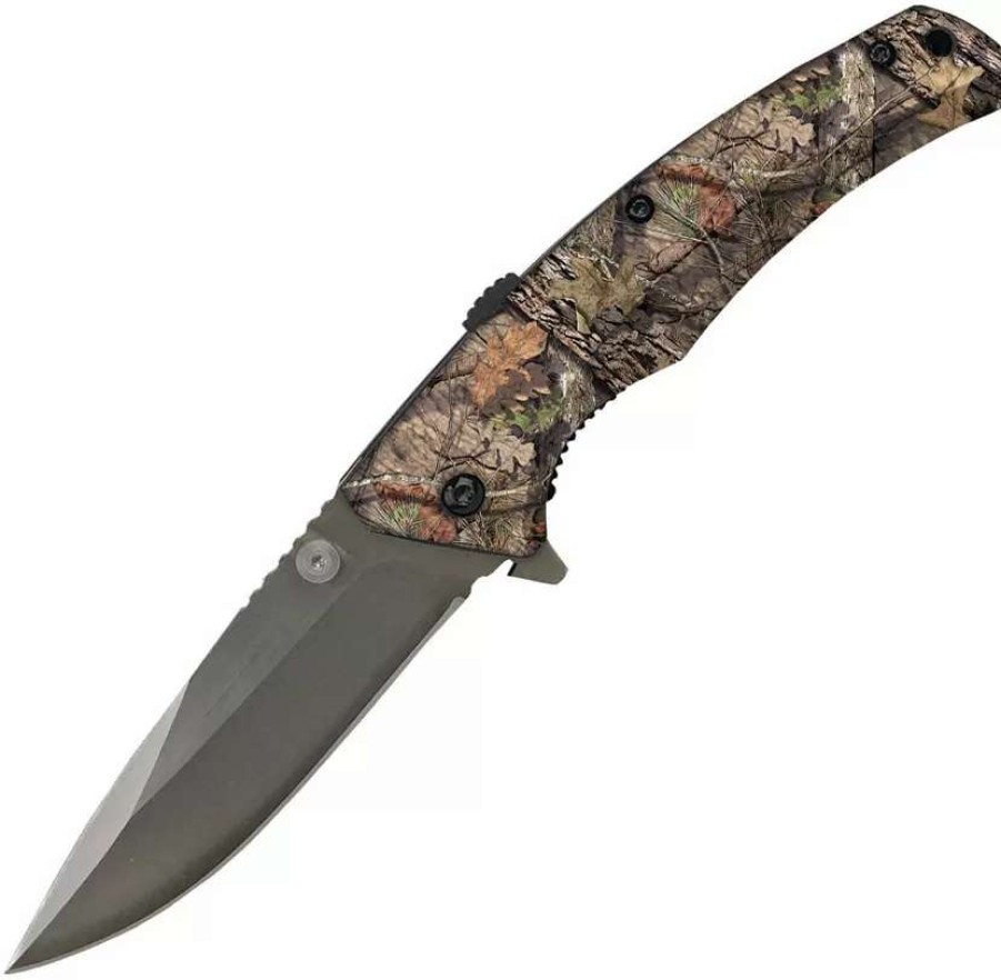 Pocket Knives * | Ab041M Abkt Tac Mossy Oak Sidewinder A/O Linerlock Pocket Knife