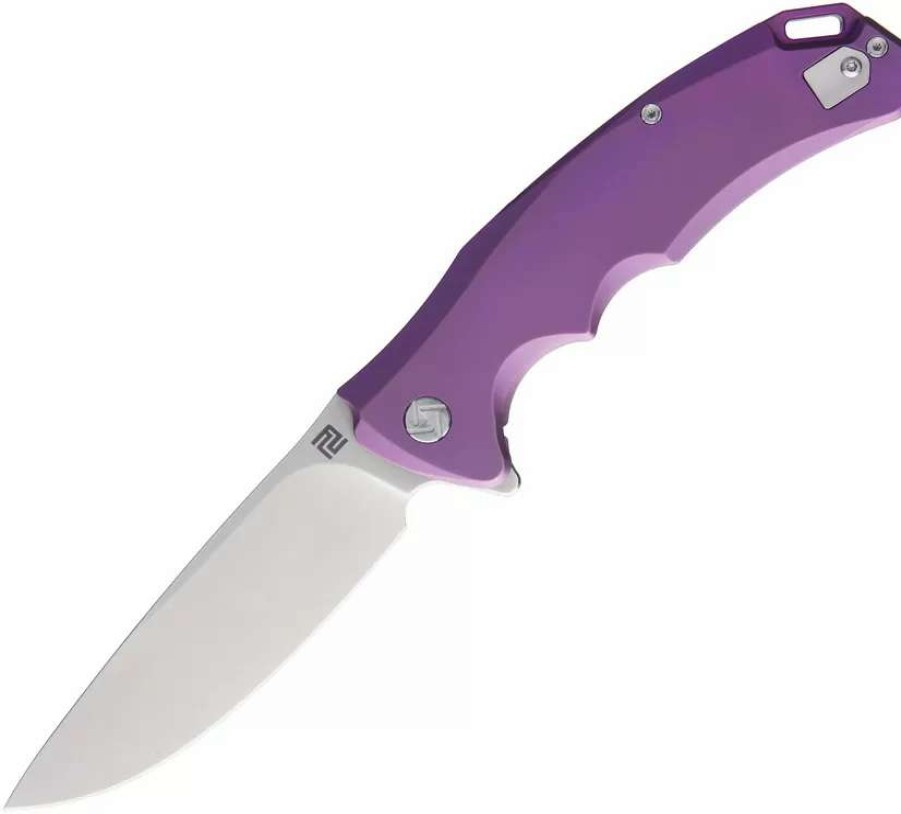 Pocket Knives * | Atz1702Gre Artisan Tradition Framelock Pocket Knife Purple