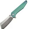 Pocket Knives * | Atz1803Gdgn Artisan Osprey Framelock Pocket Knife Green Damascus