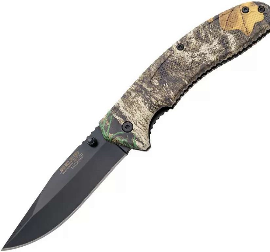 Pocket Knives * | Bc61119 Bear & Son Bear Edge Camo Linerlock Pocket Knife A/O