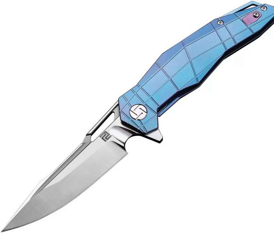 Pocket Knives * | Atz1826Gbus Artisan Pangolin Framelock Pocket Knife Blue