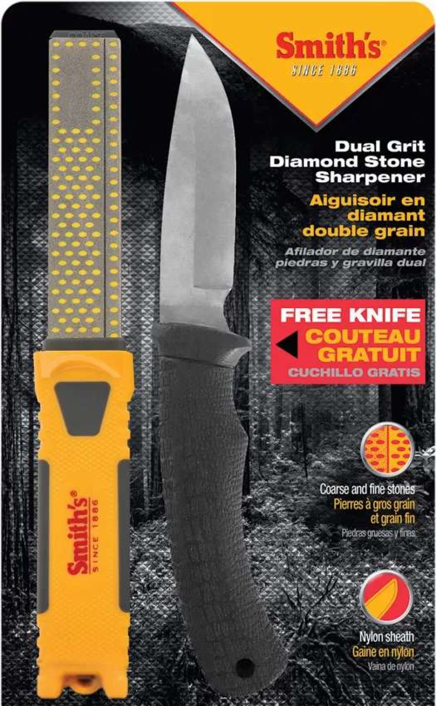 Hunting Knives * | Ac50936 Smith'S Fixed Blade Knife And Sharpener Combo