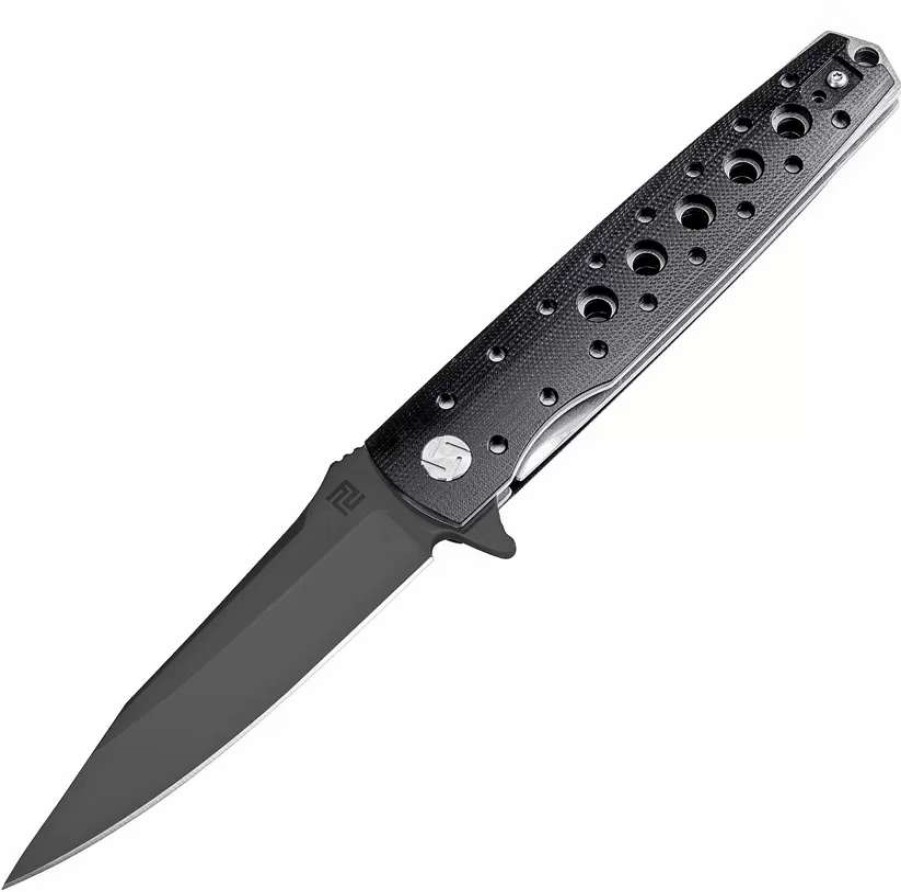 Pocket Knives * | Atz1807Pbbk Artisan Virginia Linerlock Pocket Knife D2 Black