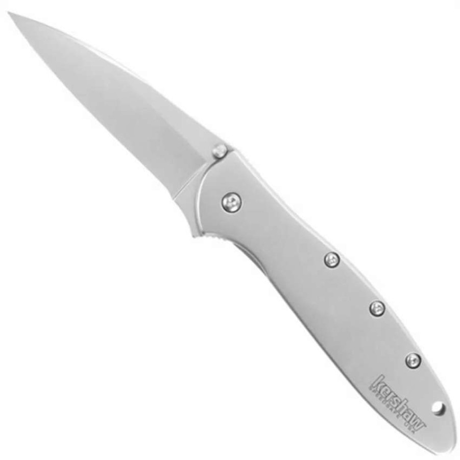 Spring Assisted * | Kershaw Stainless Steel Leek Spring Assist Knife, Plain Blade, Ks1660