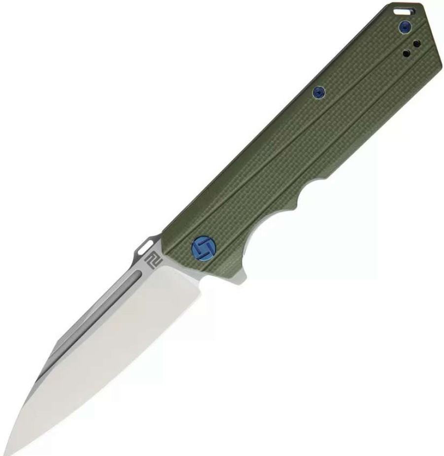 Pocket Knives * | Atz1703Pgn Artisan Littoral Linerlock Pocket Knife Green