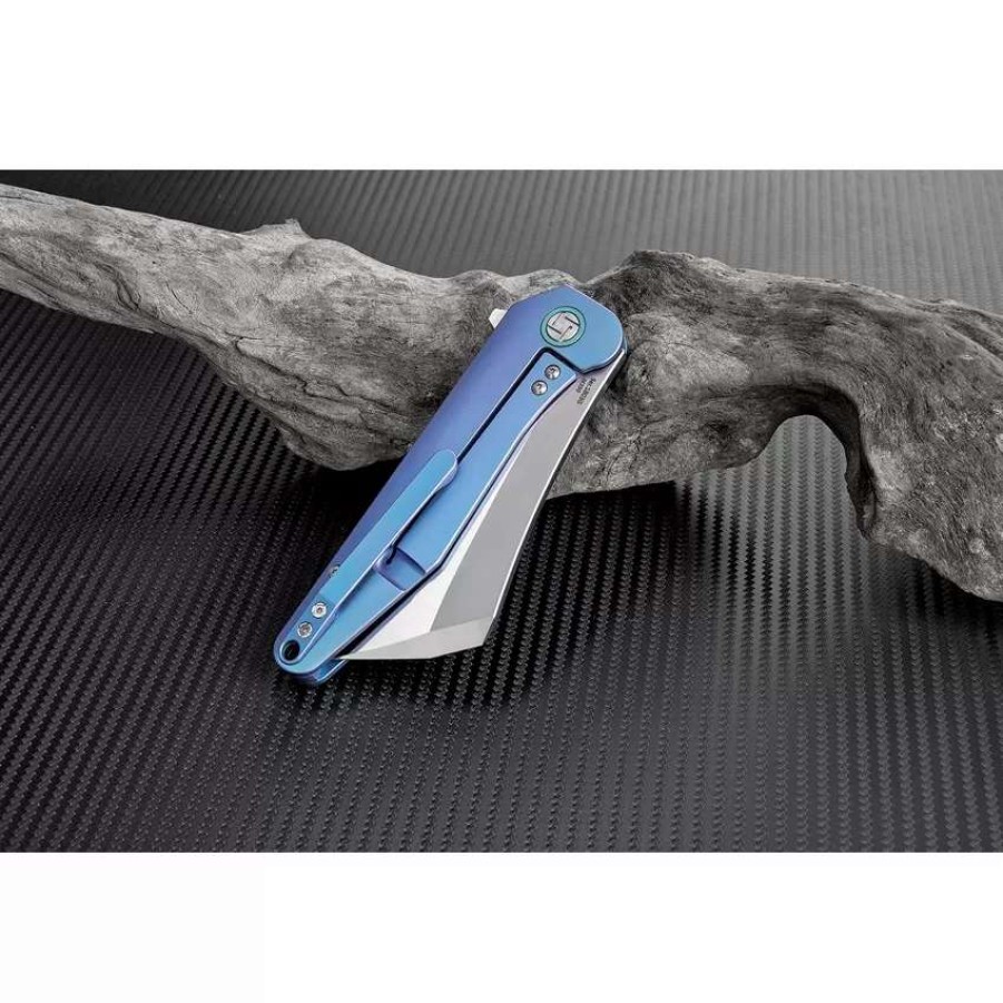 Pocket Knives * | Atz1803Gbum Artisan Osprey Framelock Pocket Knife Blue M390