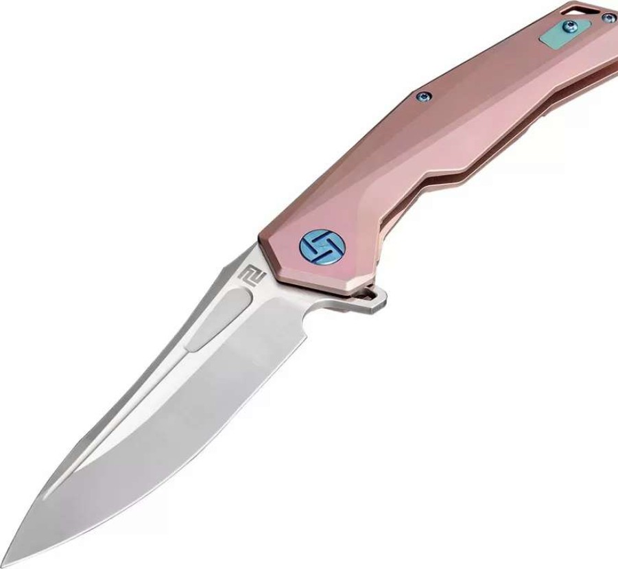 Pocket Knives * | Atz1808Grem Artisan Zumwalt Framelock Pocket Knife Pink M390