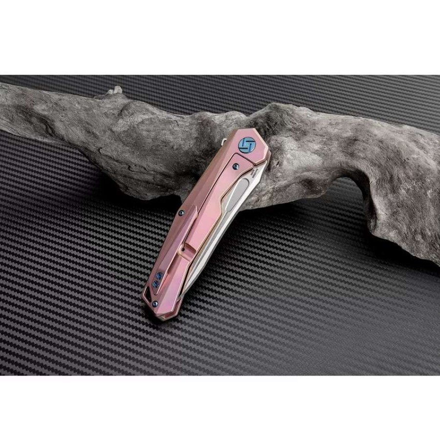 Pocket Knives * | Atz1808Grem Artisan Zumwalt Framelock Pocket Knife Pink M390