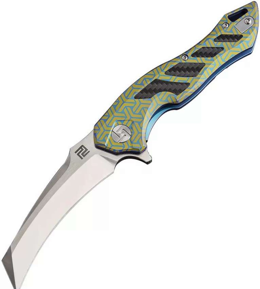 Pocket Knives * | Atz1816Gbu02 Artisan Eagle Framelock Pocket Knife Blue S35Vn