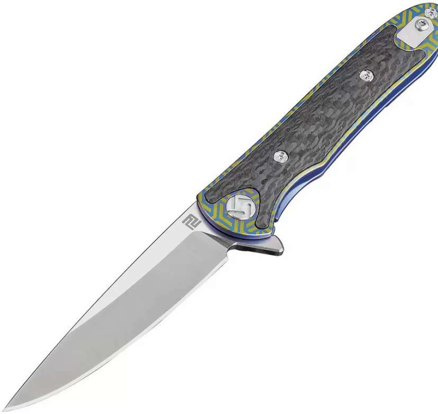 Pocket Knives * | Atz1707Gbu02 Artisan Shark Framelock Pocket Knife Blue