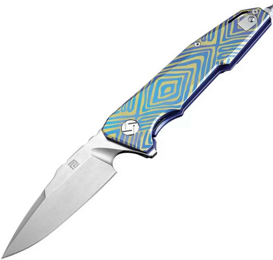 Pocket Knives * | Atz1706Gbu03 Artisan Predator Linerlock Pocket Knife Blue S35Vn