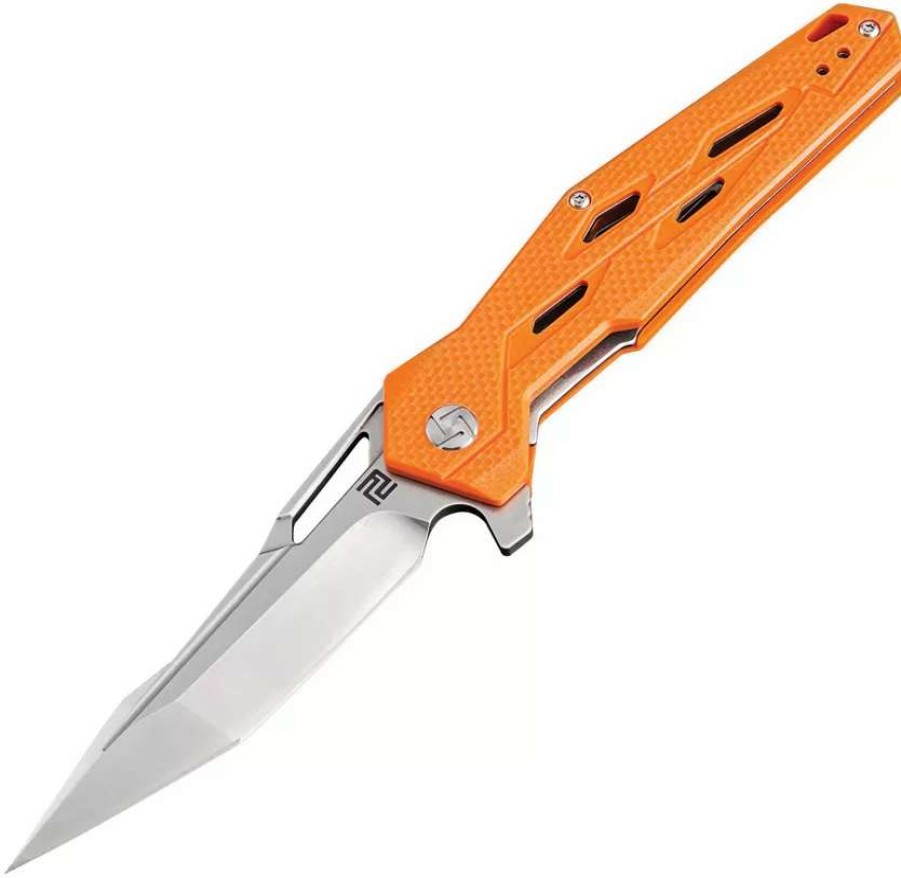 Pocket Knives * | Atz1812Psoe Artisan Interceptor Linerlock Pocket Knife Orange D2