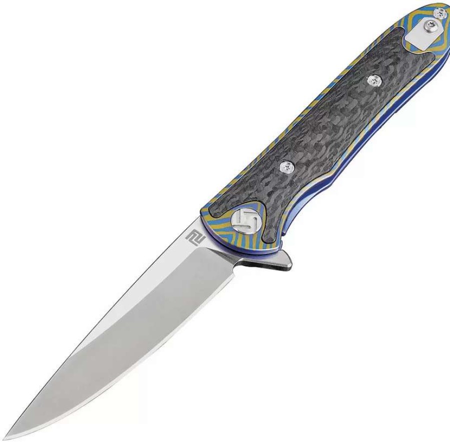 Pocket Knives * | Atz1707Gsbu03 Artisan Small Shark Framelock Pocket Knife