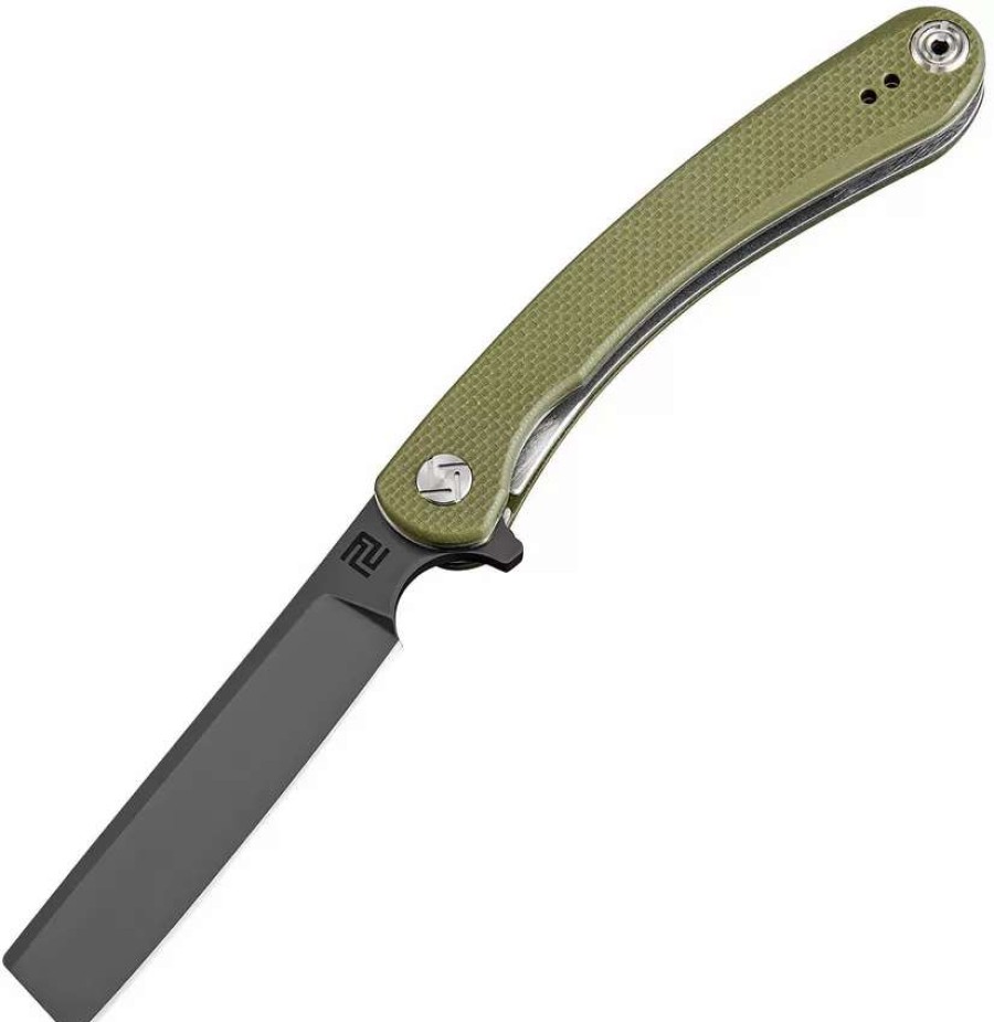 Pocket Knives * | Atz1817Pbgnf Artisan Orthodox Linerlock Pocket Knife D2 Green