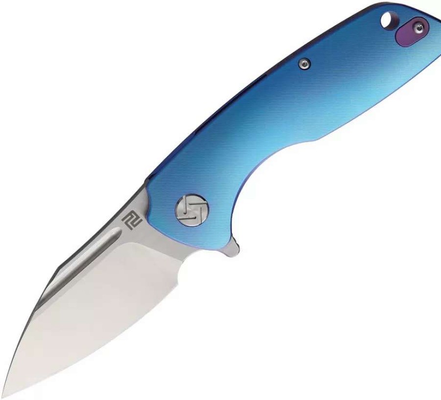 Pocket Knives * | Atz1825Gbus Artisan Wren Framelock Pocket Knife Blue